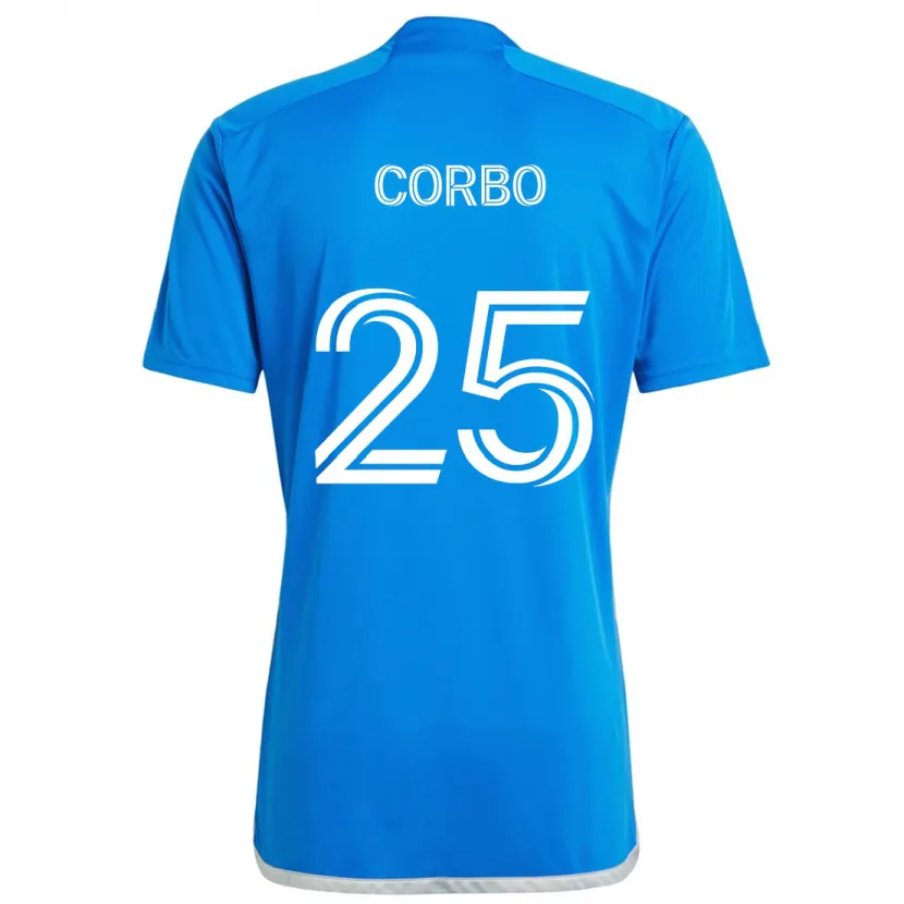 Danxen Kinderen Gabriele Corbo #25 Blauw Wit Thuisshirt Thuistenue 2024/25 T-Shirt