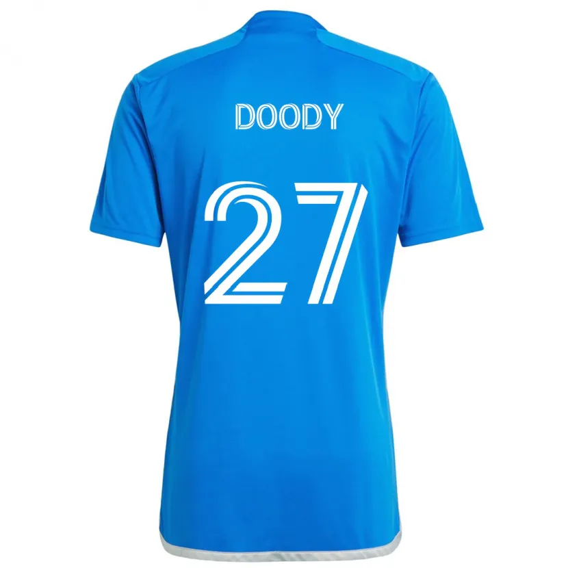 Danxen Kinderen Grayson Doody #27 Blauw Wit Thuisshirt Thuistenue 2024/25 T-Shirt