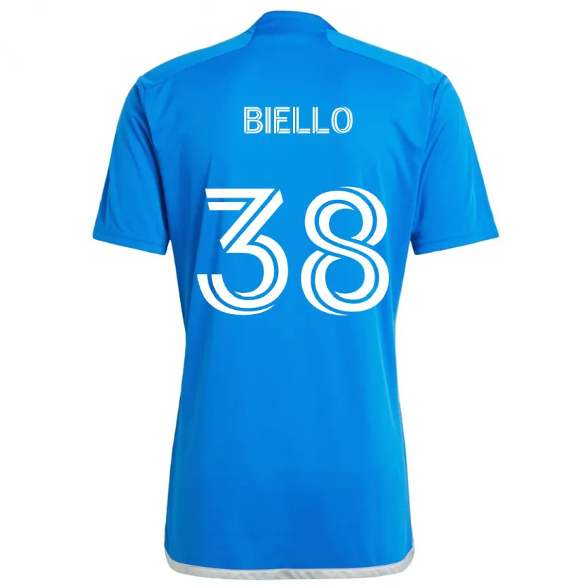 Danxen Kinderen Alessandro Biello #38 Blauw Wit Thuisshirt Thuistenue 2024/25 T-Shirt