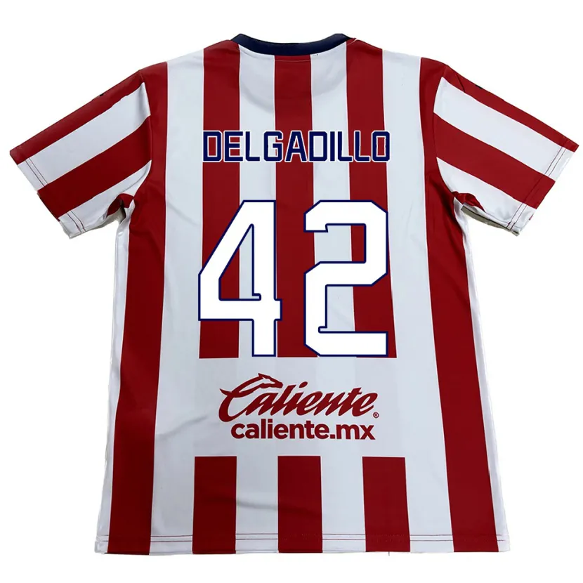 Danxen Kinderen Diego Delgadillo #42 Rood Wit Thuisshirt Thuistenue 2024/25 T-Shirt