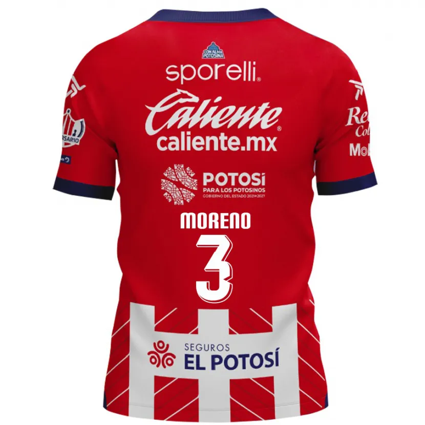 Danxen Kinderen Iker Moreno #3 Rood Wit Thuisshirt Thuistenue 2024/25 T-Shirt