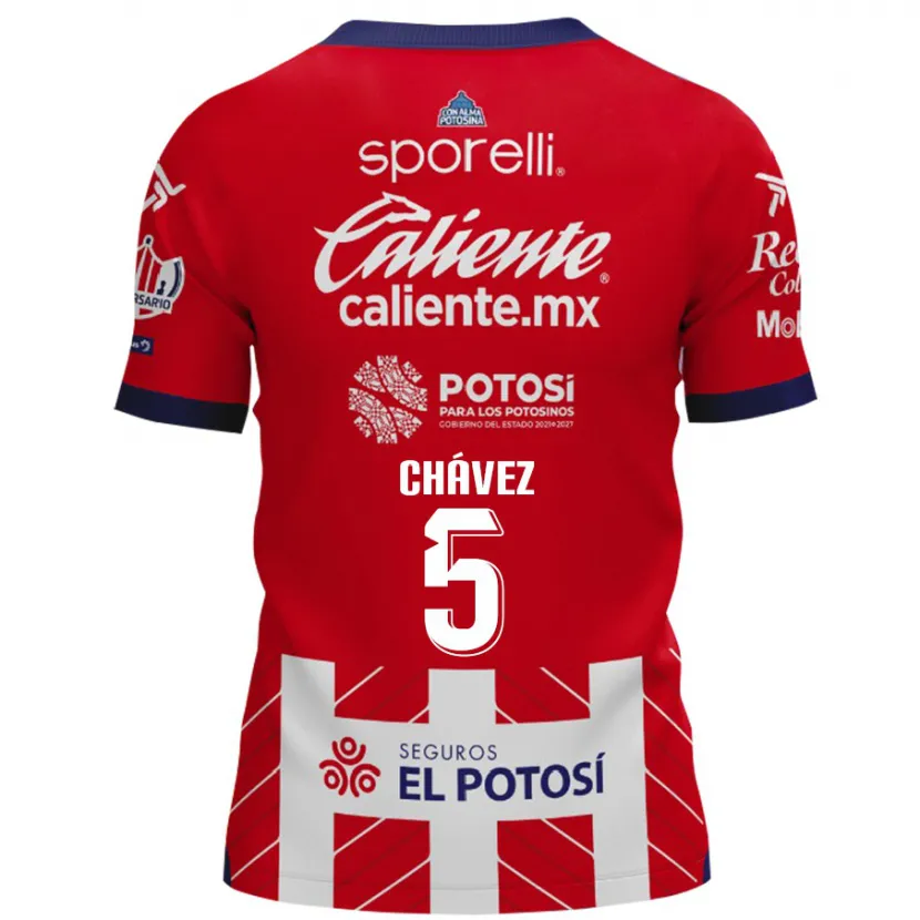 Danxen Kinderen Ricardo Chávez #5 Rood Wit Thuisshirt Thuistenue 2024/25 T-Shirt