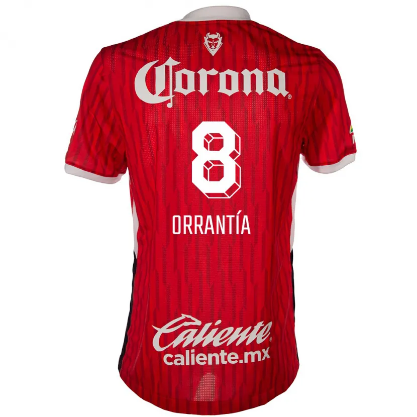 Danxen Kinderen Carlos Orrantía #8 Rood Wit Thuisshirt Thuistenue 2024/25 T-Shirt