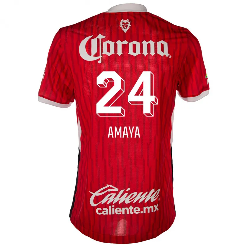 Danxen Kinderen Frankie Amaya #24 Rood Wit Thuisshirt Thuistenue 2024/25 T-Shirt