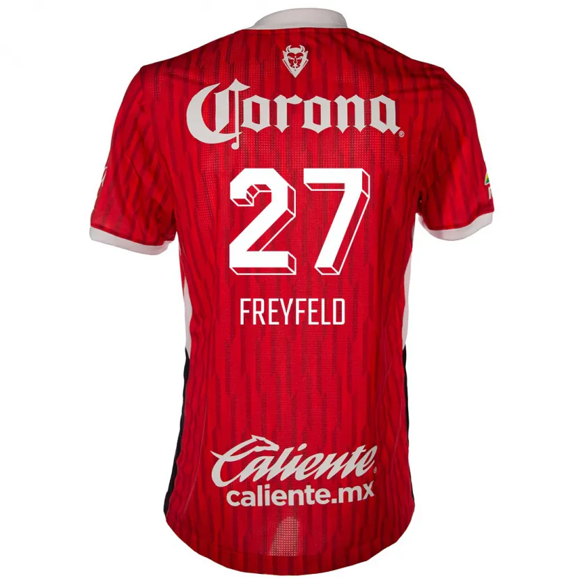 Danxen Kinderen Emiliano Freyfeld #27 Rood Wit Thuisshirt Thuistenue 2024/25 T-Shirt