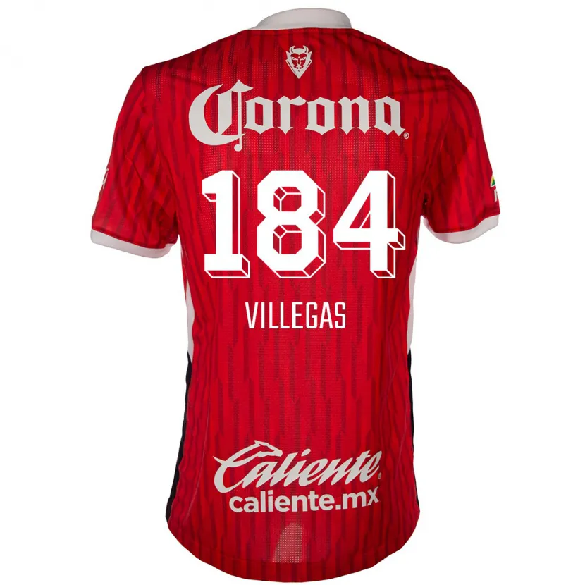 Danxen Kinderen Abraham Villegas #184 Rood Wit Thuisshirt Thuistenue 2024/25 T-Shirt