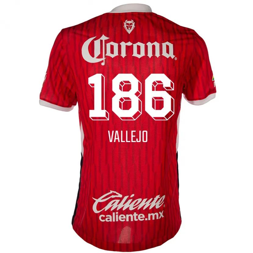 Danxen Kinderen Saúl Vallejo #186 Rood Wit Thuisshirt Thuistenue 2024/25 T-Shirt