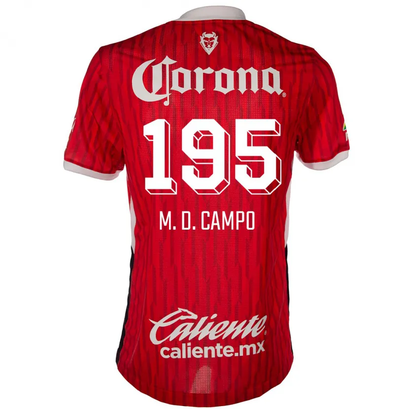 Danxen Kinderen Arturo Martín Del Campo #195 Rood Wit Thuisshirt Thuistenue 2024/25 T-Shirt