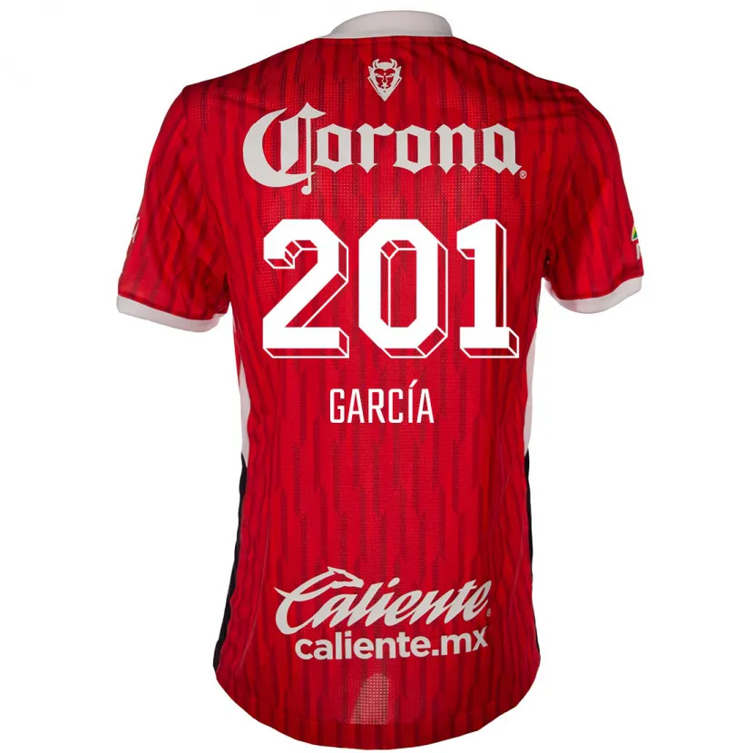 Danxen Kinderen Eros García #201 Rood Wit Thuisshirt Thuistenue 2024/25 T-Shirt