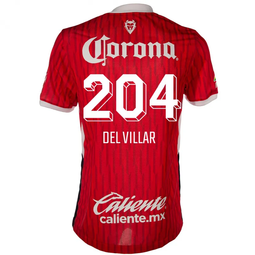 Danxen Kinderen Everardo Del Villar #204 Rood Wit Thuisshirt Thuistenue 2024/25 T-Shirt