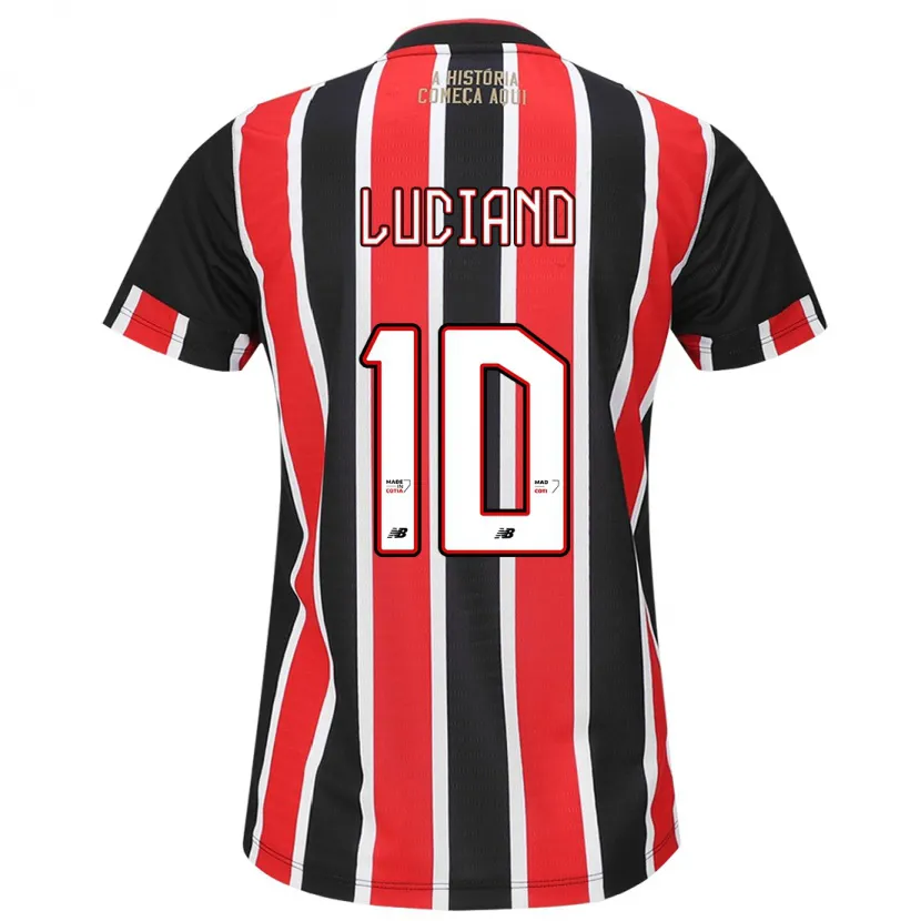 Danxen Kinderen Luciano #10 Zwart Rood Wit Uitshirt Uittenue 2024/25 T-Shirt