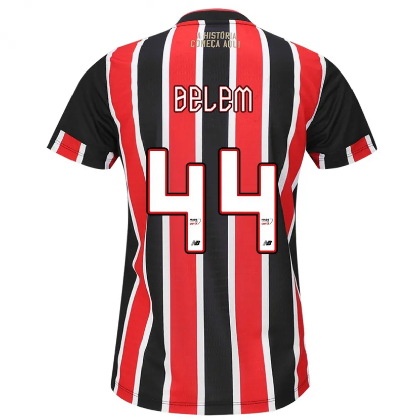 Danxen Kinderen Matheus Belém #44 Zwart Rood Wit Uitshirt Uittenue 2024/25 T-Shirt