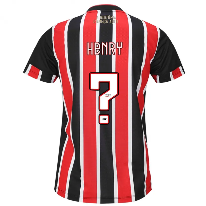 Danxen Kinderen Thierry Henry #0 Zwart Rood Wit Uitshirt Uittenue 2024/25 T-Shirt