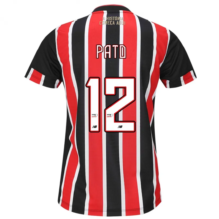 Danxen Kinderen Alexandre Pato #12 Zwart Rood Wit Uitshirt Uittenue 2024/25 T-Shirt