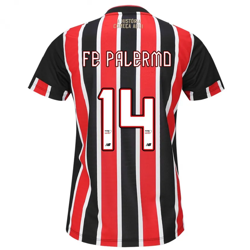 Danxen Kinderen Fe Palermo #14 Zwart Rood Wit Uitshirt Uittenue 2024/25 T-Shirt