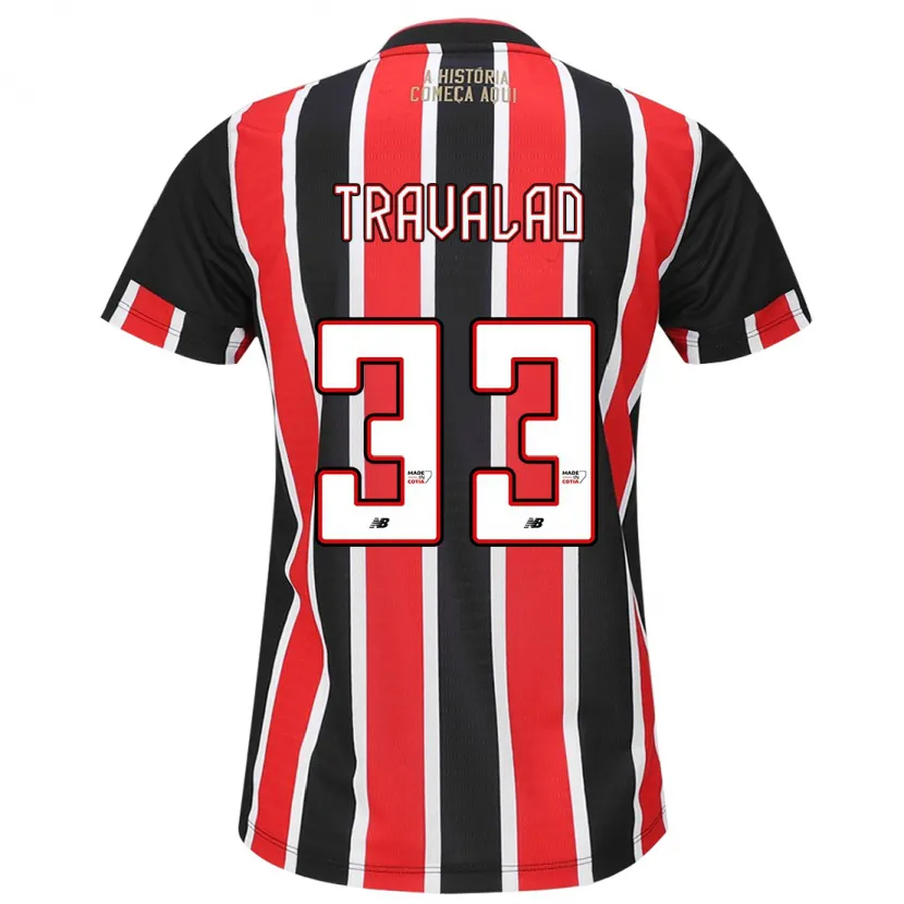 Danxen Kinderen Rafa Travalão #33 Zwart Rood Wit Uitshirt Uittenue 2024/25 T-Shirt