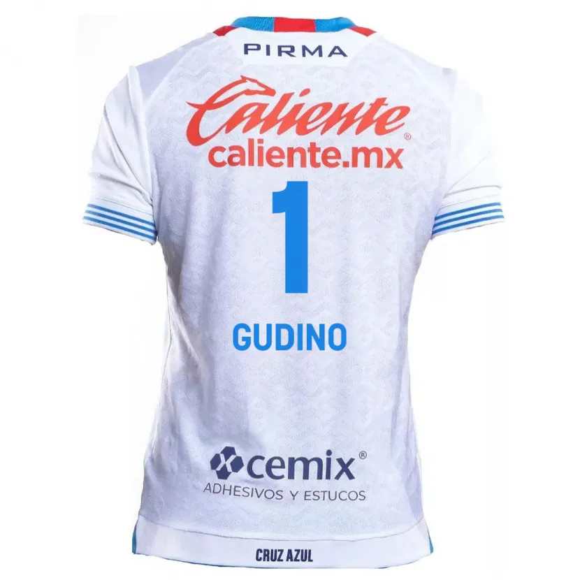 Danxen Kinderen Andrés Gudiño #1 Wit Blauw Uitshirt Uittenue 2024/25 T-Shirt