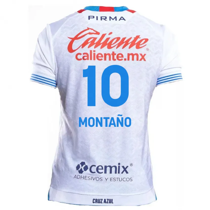 Danxen Kinderen Andrés Montaño #10 Wit Blauw Uitshirt Uittenue 2024/25 T-Shirt