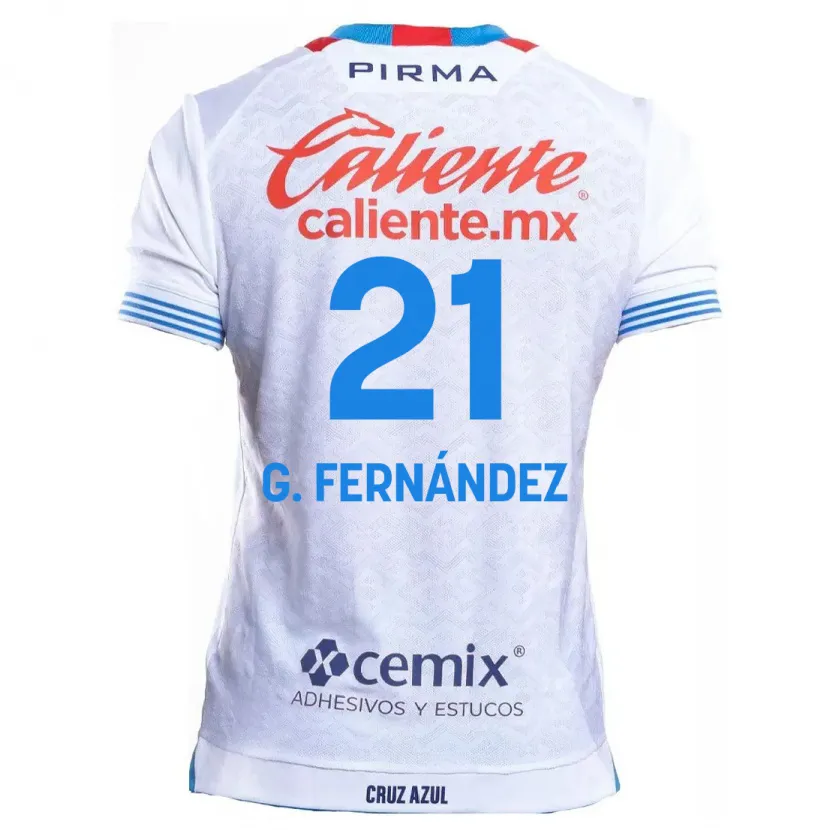 Danxen Kinderen Gabriel Fernández #21 Wit Blauw Uitshirt Uittenue 2024/25 T-Shirt