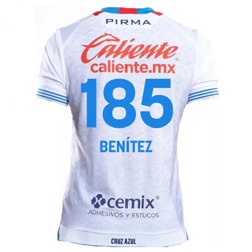 Danxen Kinderen Cristopher Benítez #185 Wit Blauw Uitshirt Uittenue 2024/25 T-Shirt