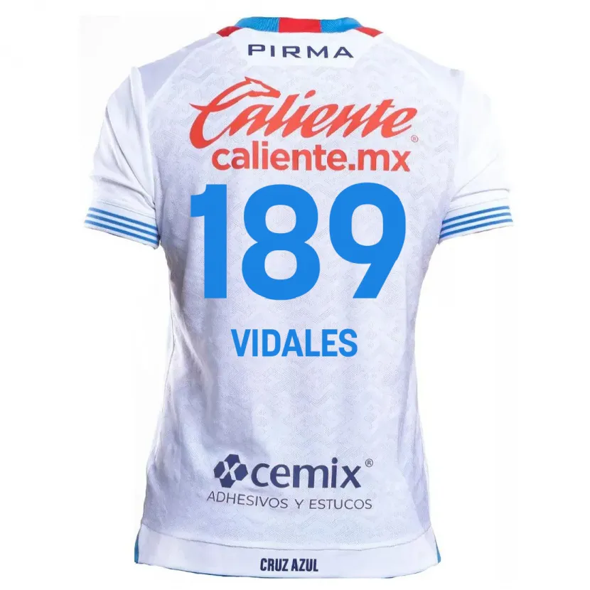 Danxen Kinderen Álvaro Vidales #189 Wit Blauw Uitshirt Uittenue 2024/25 T-Shirt