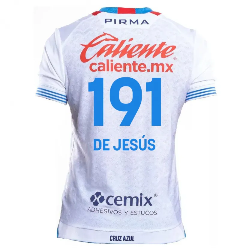 Danxen Kinderen Luis De Jesús #191 Wit Blauw Uitshirt Uittenue 2024/25 T-Shirt