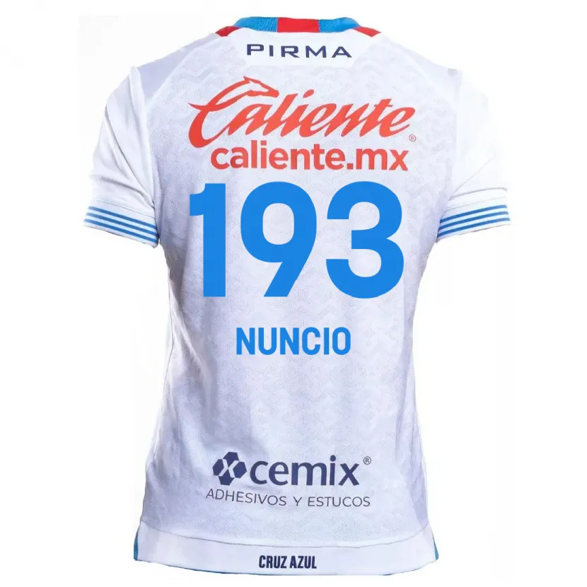 Danxen Kinderen Jorge Nuncio #193 Wit Blauw Uitshirt Uittenue 2024/25 T-Shirt