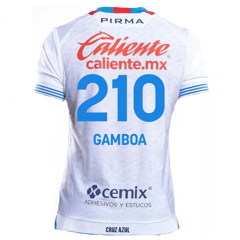 Danxen Kinderen Bryan Gamboa #210 Wit Blauw Uitshirt Uittenue 2024/25 T-Shirt