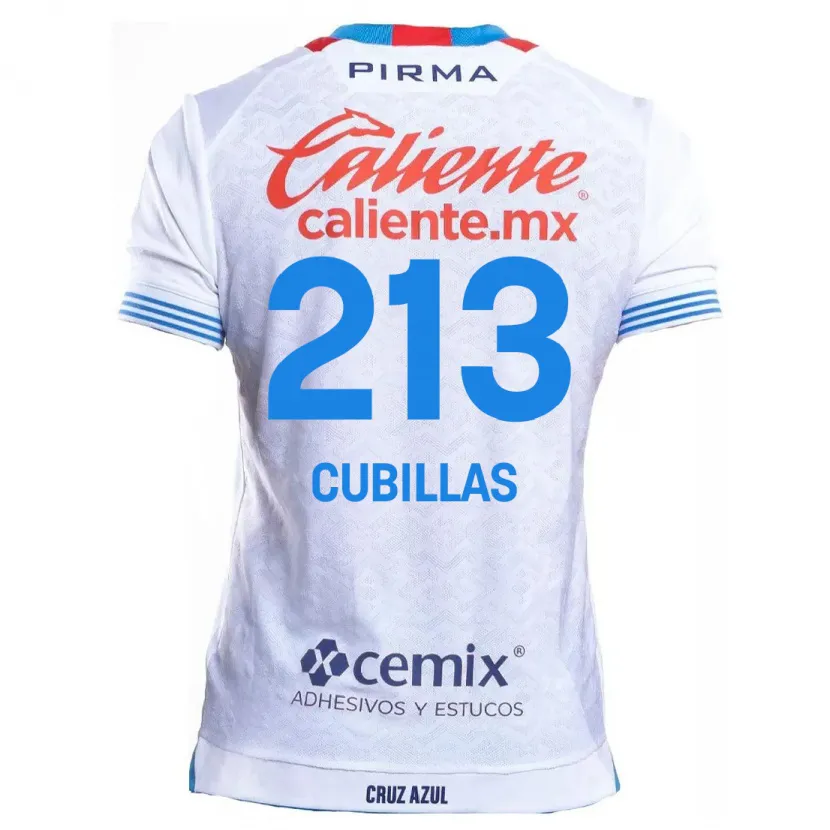 Danxen Kinderen Andre Cubillas #213 Wit Blauw Uitshirt Uittenue 2024/25 T-Shirt