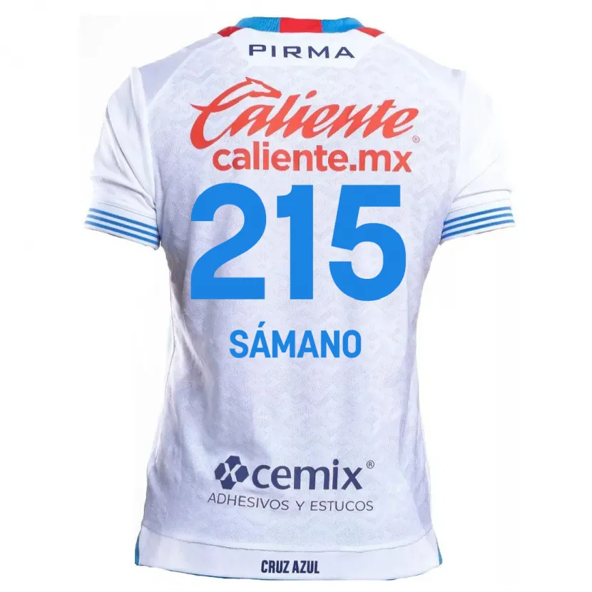 Danxen Kinderen Fernando Sámano #215 Wit Blauw Uitshirt Uittenue 2024/25 T-Shirt