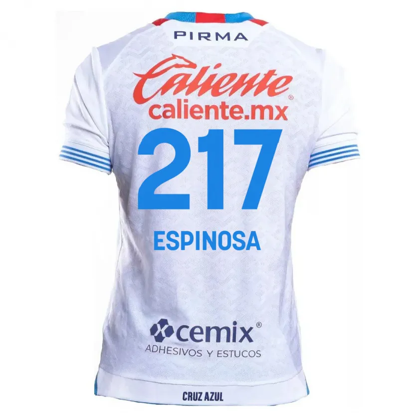 Danxen Kinderen Samuel Espinosa #217 Wit Blauw Uitshirt Uittenue 2024/25 T-Shirt