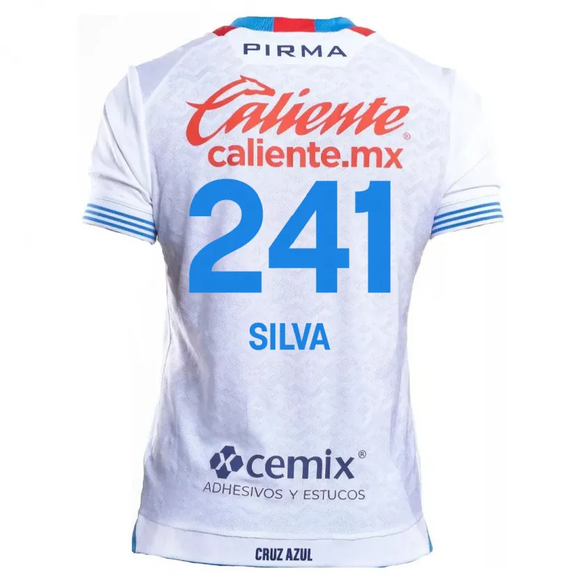 Danxen Kinderen Iván Silva #241 Wit Blauw Uitshirt Uittenue 2024/25 T-Shirt