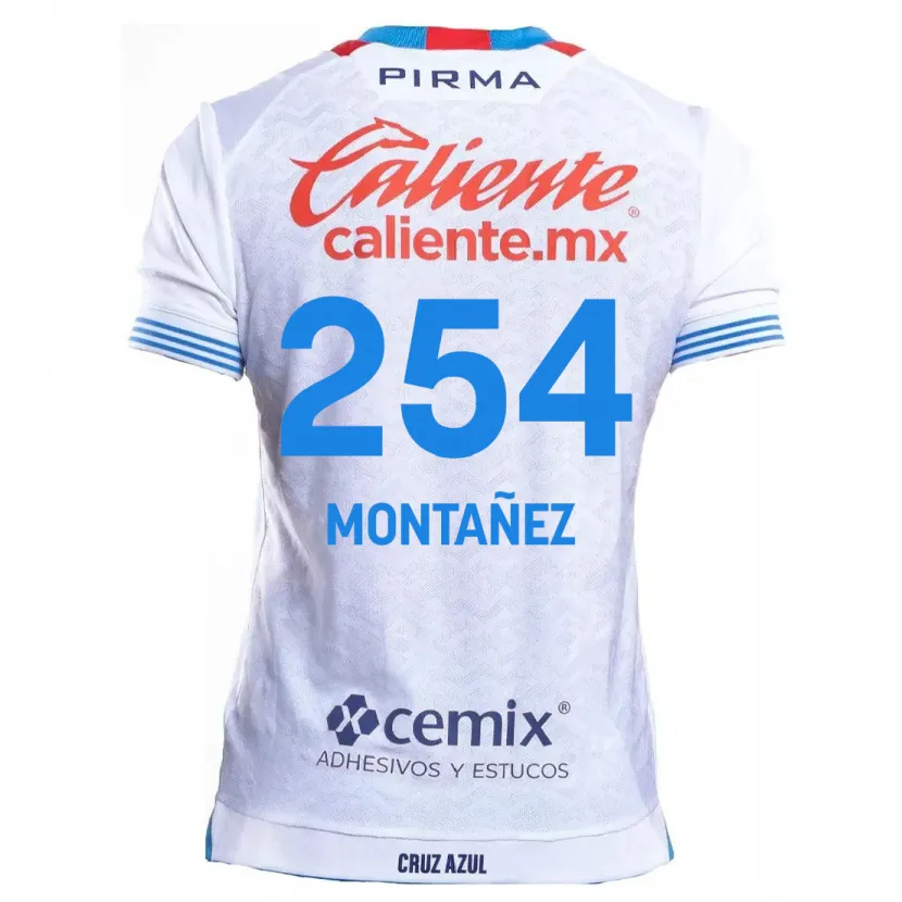 Danxen Kinderen Humberto Montañez #254 Wit Blauw Uitshirt Uittenue 2024/25 T-Shirt