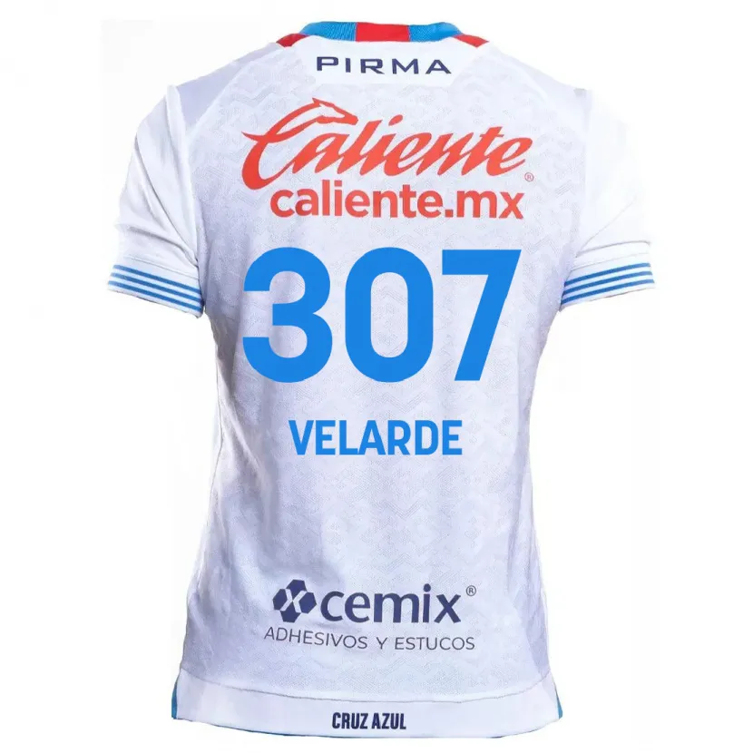 Danxen Kinderen Juan Velarde #307 Wit Blauw Uitshirt Uittenue 2024/25 T-Shirt