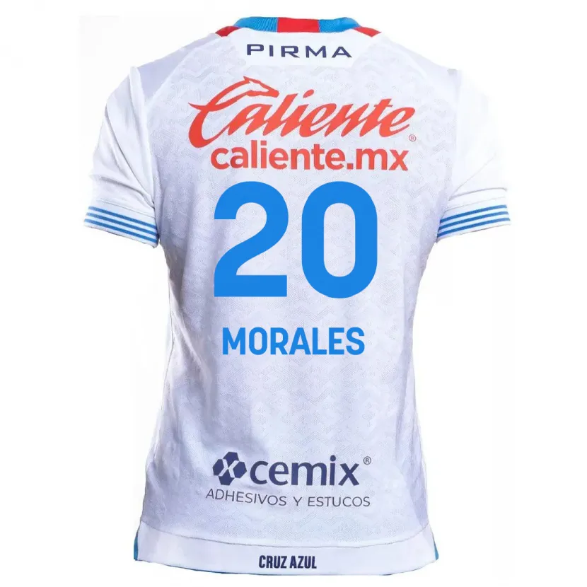 Danxen Kinderen Iván Morales #20 Wit Blauw Uitshirt Uittenue 2024/25 T-Shirt