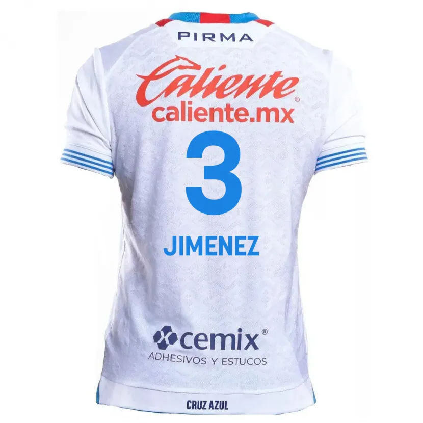 Danxen Kinderen Jaiber Jimenez #3 Wit Blauw Uitshirt Uittenue 2024/25 T-Shirt