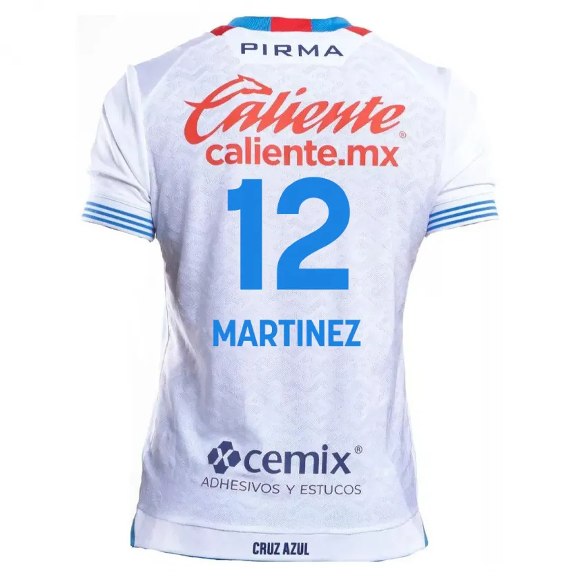 Danxen Kinderen Jose Joaquin Martinez #12 Wit Blauw Uitshirt Uittenue 2024/25 T-Shirt