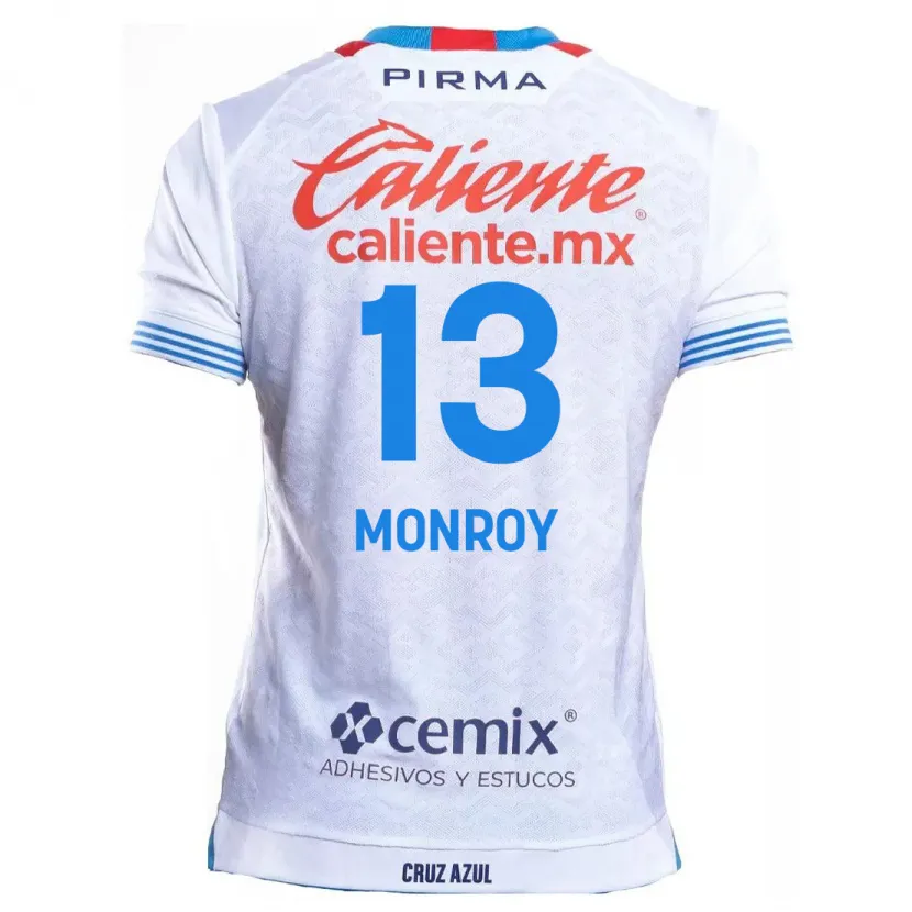 Danxen Kinderen Daniela Monroy #13 Wit Blauw Uitshirt Uittenue 2024/25 T-Shirt