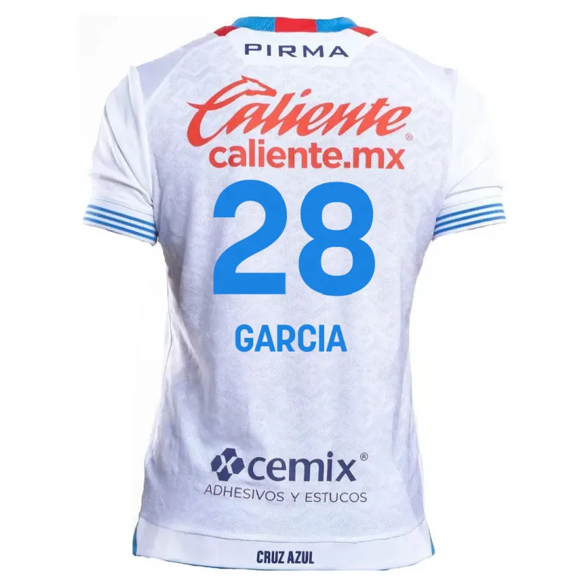 Danxen Kinderen Ana Garcia #28 Wit Blauw Uitshirt Uittenue 2024/25 T-Shirt