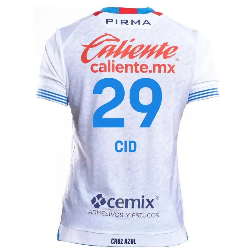 Danxen Kinderen Claudia Cid #29 Wit Blauw Uitshirt Uittenue 2024/25 T-Shirt