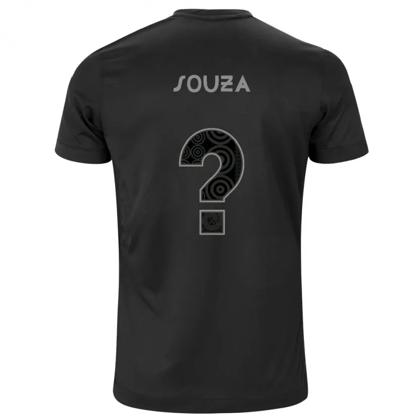 Danxen Kinderen Hugo Souza #0 Zwart Uitshirt Uittenue 2024/25 T-Shirt