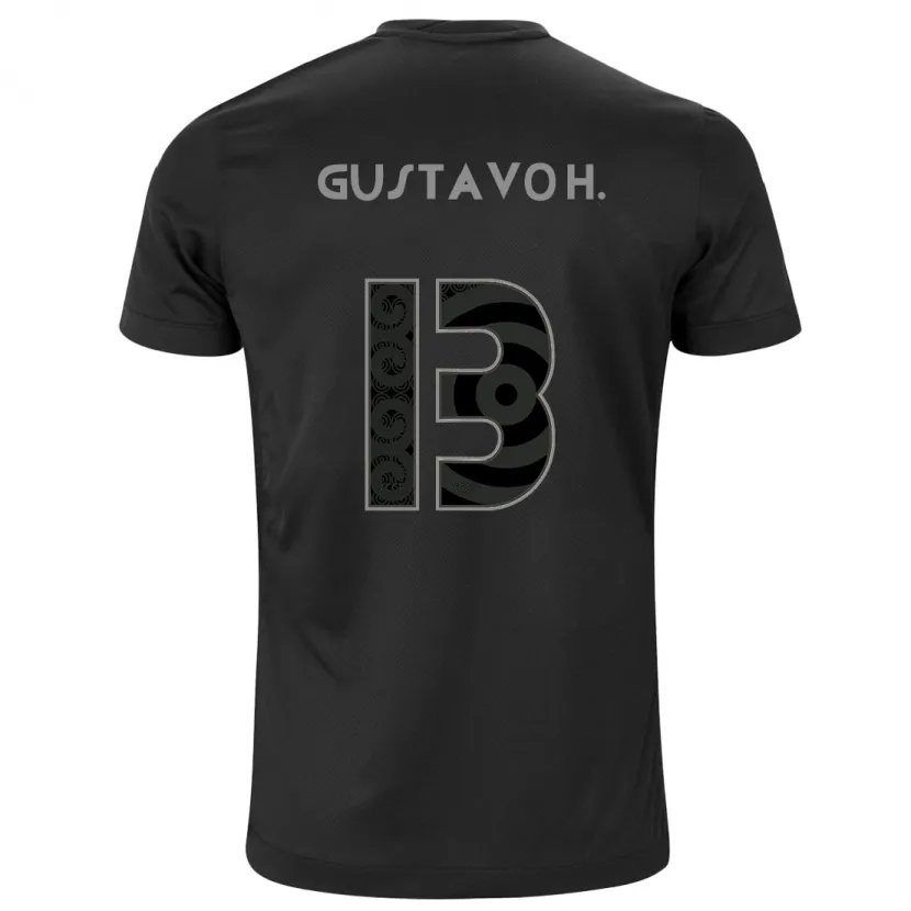 Danxen Kinderen Gustavo Henrique #13 Zwart Uitshirt Uittenue 2024/25 T-Shirt