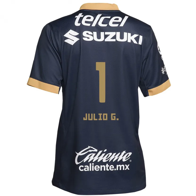 Danxen Kinderen Julio González #1 Obsidiaan Goud Wit Uitshirt Uittenue 2024/25 T-Shirt