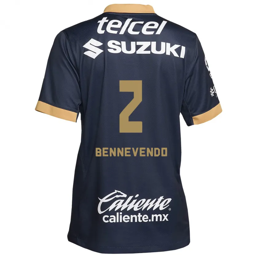 Danxen Kinderen Pablo Bennevendo #2 Obsidiaan Goud Wit Uitshirt Uittenue 2024/25 T-Shirt