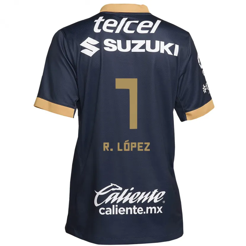 Danxen Kinderen Rodrigo López #7 Obsidiaan Goud Wit Uitshirt Uittenue 2024/25 T-Shirt