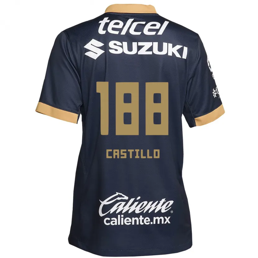 Danxen Kinderen Christian Castillo #188 Obsidiaan Goud Wit Uitshirt Uittenue 2024/25 T-Shirt