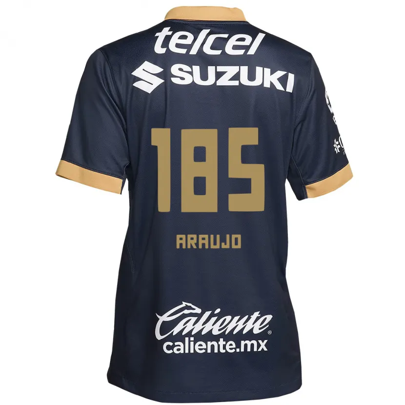 Danxen Kinderen Andrés Araujo #185 Obsidiaan Goud Wit Uitshirt Uittenue 2024/25 T-Shirt