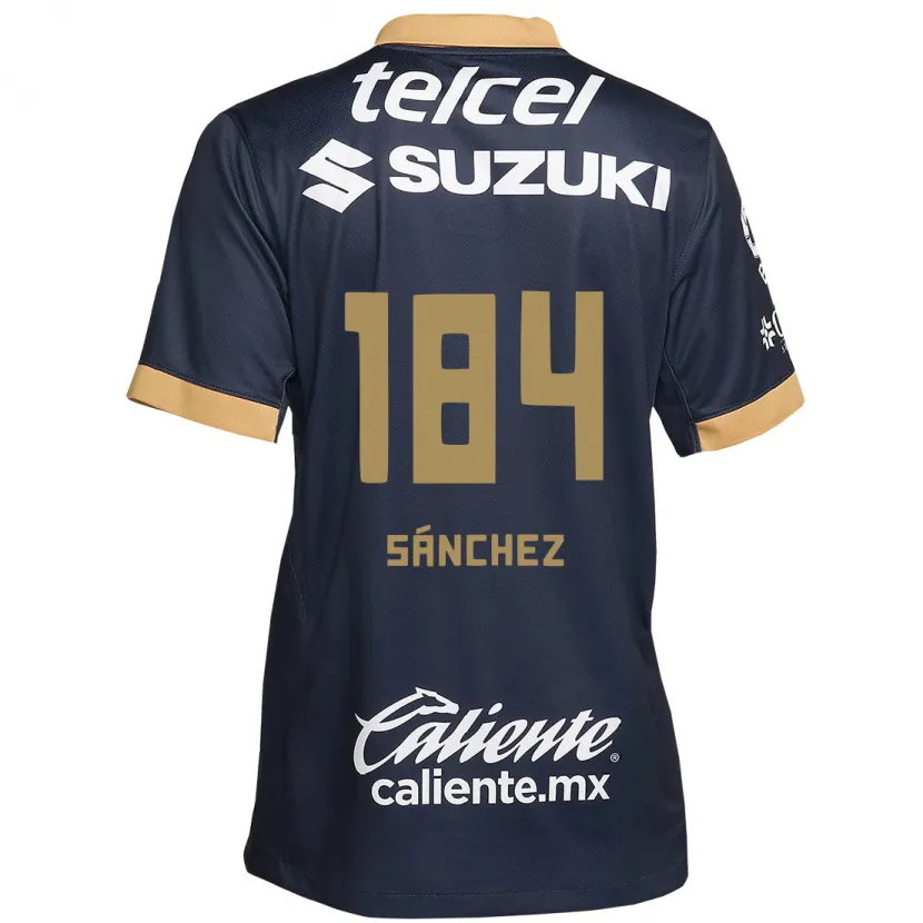 Danxen Kinderen Manuel Sánchez #184 Obsidiaan Goud Wit Uitshirt Uittenue 2024/25 T-Shirt