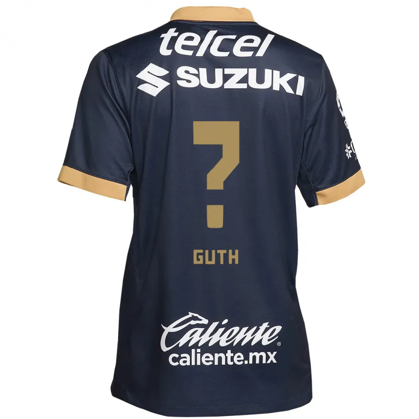 Danxen Kinderen Tiago Guth #0 Obsidiaan Goud Wit Uitshirt Uittenue 2024/25 T-Shirt