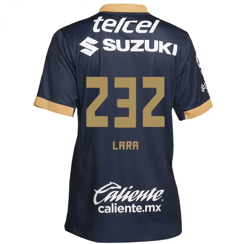 Danxen Kinderen Pablo Lara #232 Obsidiaan Goud Wit Uitshirt Uittenue 2024/25 T-Shirt